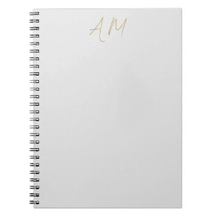 Gold Colour Monogram Initials Calligraphy Pro Notebook