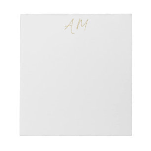 Gold Colour Monogram Initials Calligraphy Pro Notepad