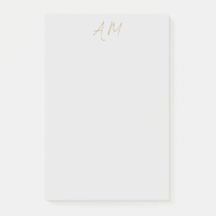 Gold Colour Monogram Initials Calligraphy Pro Post-it Notes