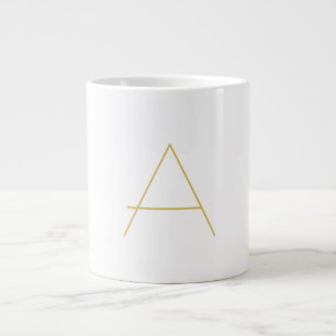 Gold Colour Monogram Professional Custom Large Coffee Mug