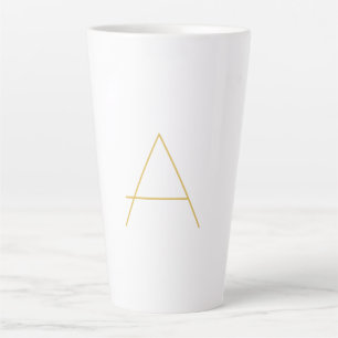 Gold Colour Monogram Professional Custom Latte Mug
