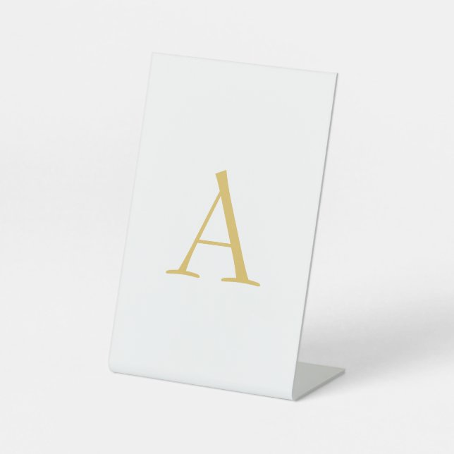 Gold Colour Monogram Professional Custom Pedestal Sign (Front)