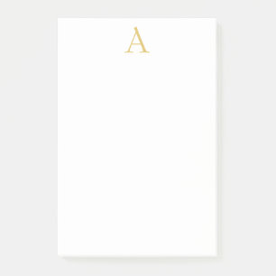 Gold Colour Monogram Professional Custom Post-it Notes