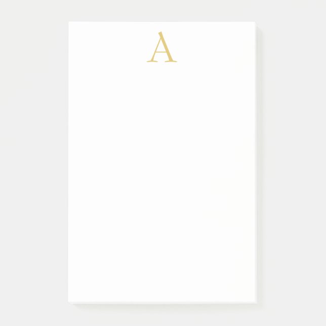 Gold Colour Monogram Professional Custom Post-it Notes (Front)