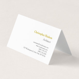 Gold Colour Name Black White Simple Plain Business Card