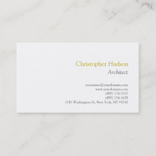 Gold Colour Name Minimalist Simple Plain Business Card