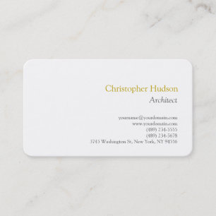 Gold Colour Name Minimalist Simple Plain Business Card