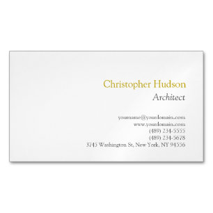 Gold Colour Name Minimalist Simple Plain Magnetic Business Card