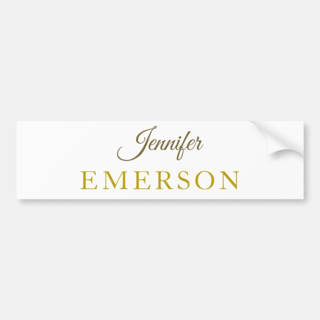 Gold colour name professional minimalist modern   bumper sticker (Front)