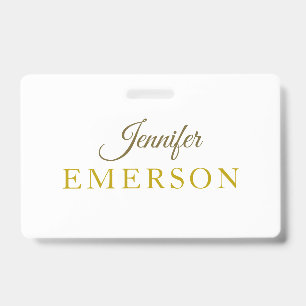 Gold colour name professional minimalist modern ID badge