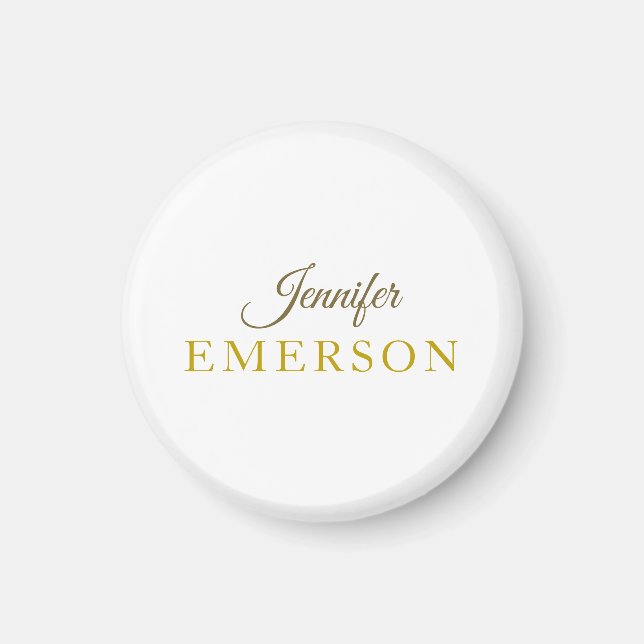 Gold colour name professional minimalist modern   magnet (Front)