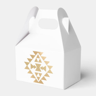 Gold Colour Nordic Pattern on White Favour Box