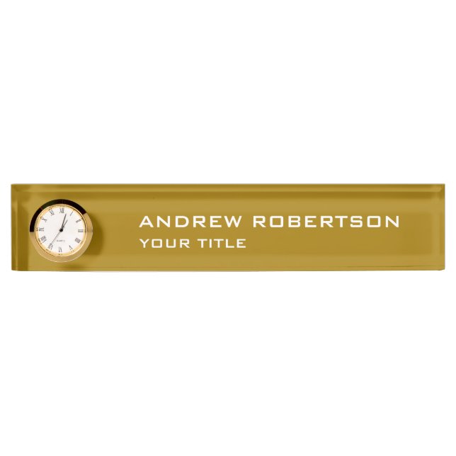 Gold Colour Plain Elegant Minimalist Simple Nameplate (Front)
