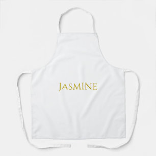 Gold Colour Plain Minimalist Professional Name  Apron