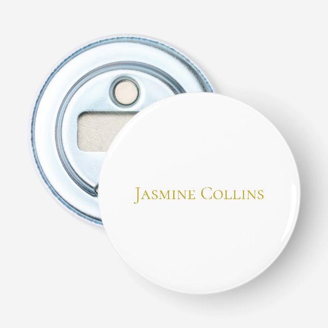 Gold Colour Plain Minimalist Professional Name  Bottle Opener (Front)