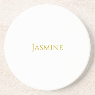Gold Colour Plain Minimalist Professional Name Coaster