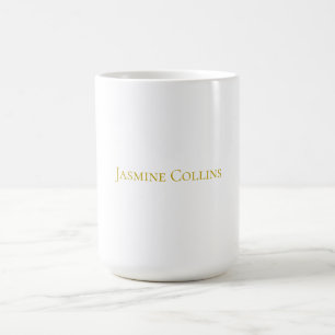Gold Colour Plain Minimalist Professional Name Coffee Mug