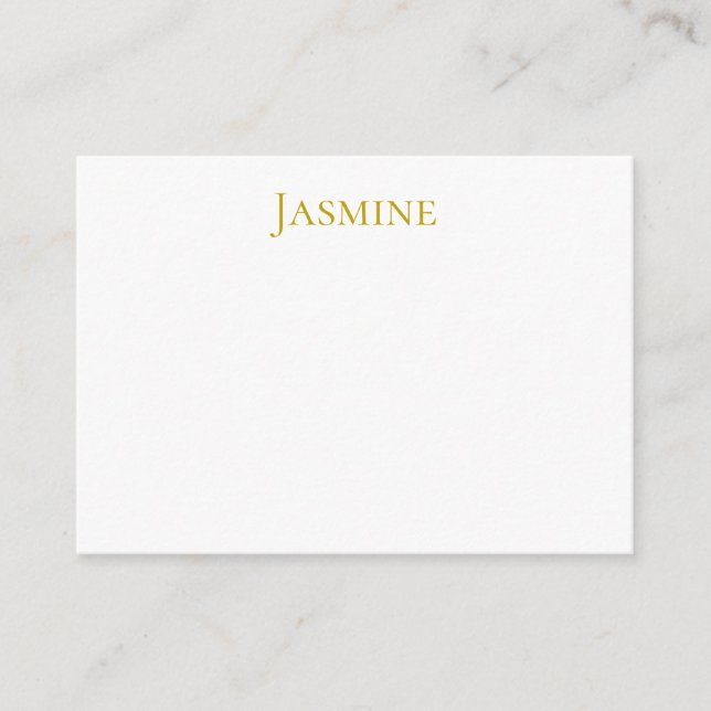 Gold Colour Plain Minimalist Professional Name  Enclosure Card (Front)
