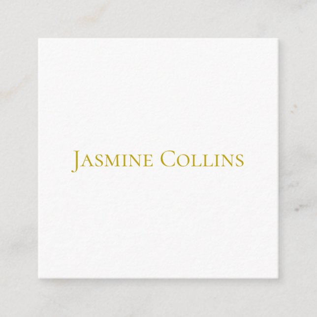 Gold Colour Plain Minimalist Professional Name  Enclosure Card (Front)