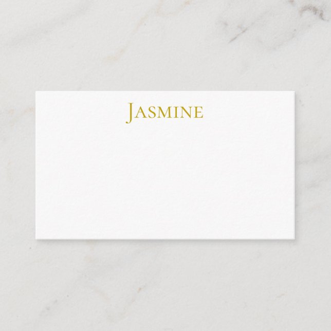 Gold Colour Plain Minimalist Professional Name  Enclosure Card (Front)