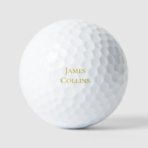 Gold Colour Plain Minimalist Professional Name Golf Balls
