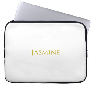 Gold Colour Plain Minimalist Professional Name Laptop Sleeve