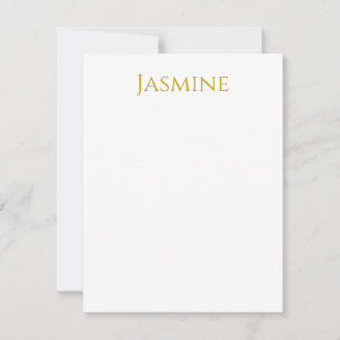 Gold Colour Plain Minimalist Professional Name  RSVP Card