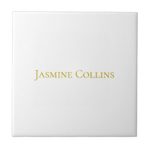 Gold Colour Plain Minimalist Professional Name Tile