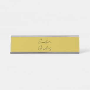 Gold colour professional plain handwriting desk name plate