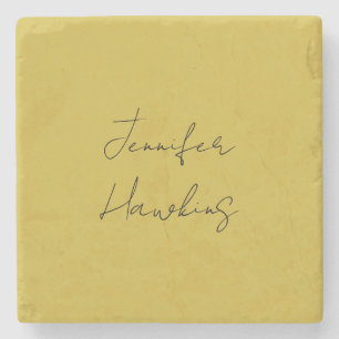 Gold colour professional plain handwriting stone coaster