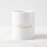 Gold Colour Professional Trendy Minimalist Name Large Coffee Mug<br><div class="desc">Represent yourself with this modern,  elegant design. This template can be customised to meet all professional occupations.</div>