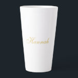 Gold Colour Professional Trendy Minimalist Name Latte Mug<br><div class="desc">Represent yourself with this modern,  elegant design. This template can be customised to meet all professional occupations.</div>