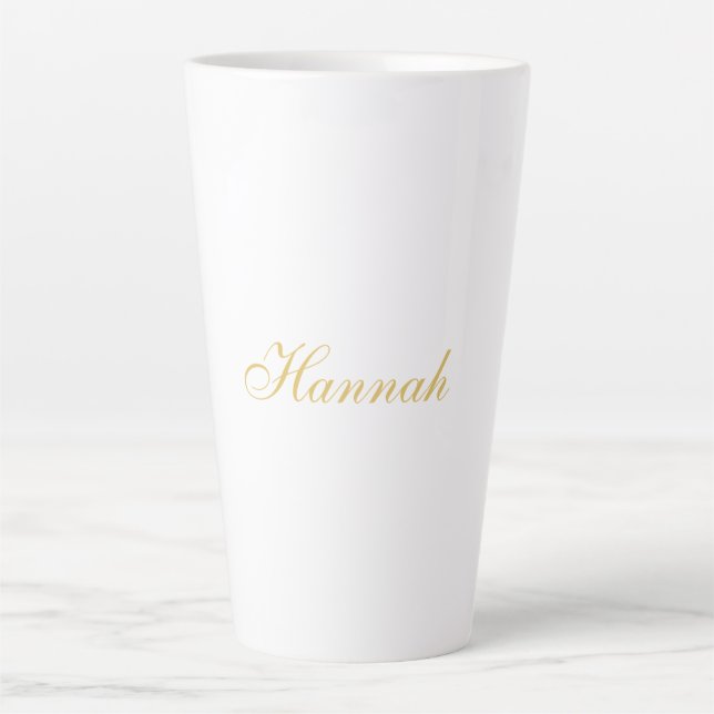 Gold Colour Professional Trendy Minimalist Name Latte Mug (Front)