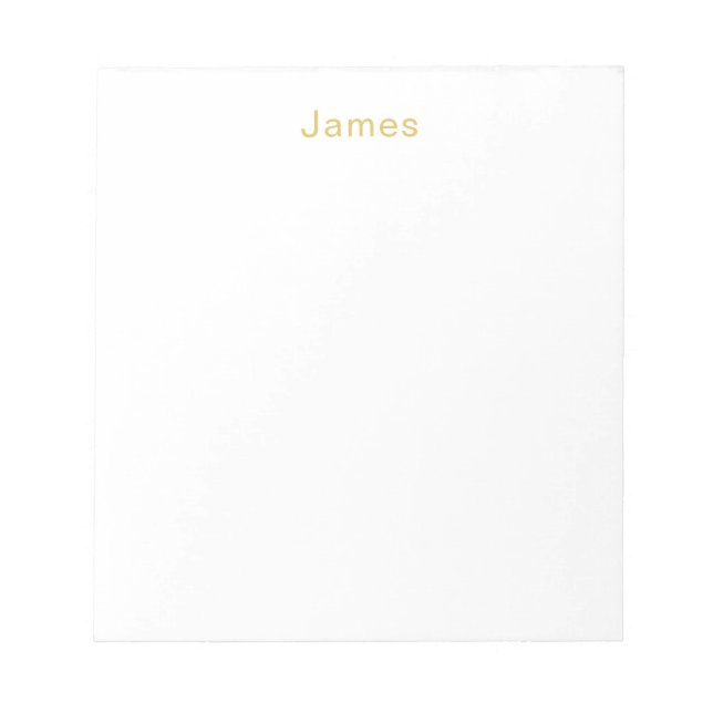 Gold Colour Professional Trendy Minimalist Name Notepad (Front)