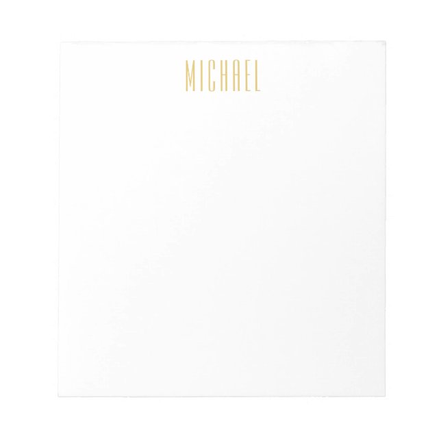 Gold Colour Professional Trendy Minimalist Name Notepad (Front)