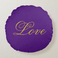 Gold Colour Script Love Purple Calligraphy