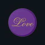 Gold Colour Script Love Purple Wedding Calligraphy Magnet<br><div class="desc">You can easily change the fonts and colours. You can also add your logo and the background image as you like.</div>