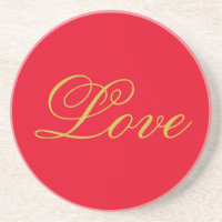 Gold Colour Script Red Love Wedding Calligraphy