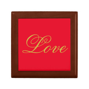 Gold Colour Script Red Love Wedding Calligraphy Gift Box