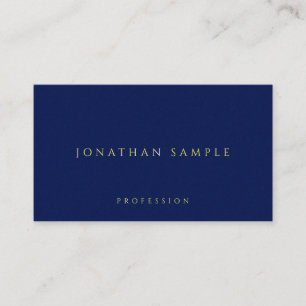 Gold Colour Text Premium Thick Luxury Blue Business Card