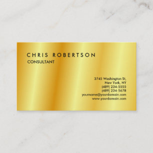 Gold Colour Tones Minimalist Modern Plain Business Card