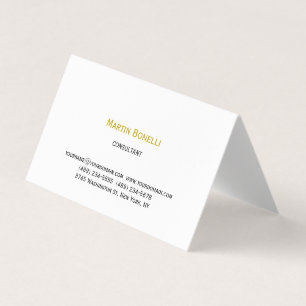 Gold Colour Unique Classical Simple Minimalist Business Card