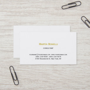 Gold Colour Unique Classical Simple Minimalist Business Card
