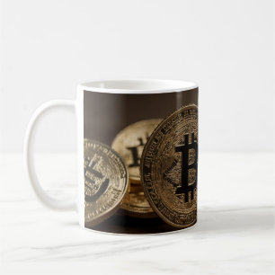 Gold Coloured BitCoin Coffee Mug