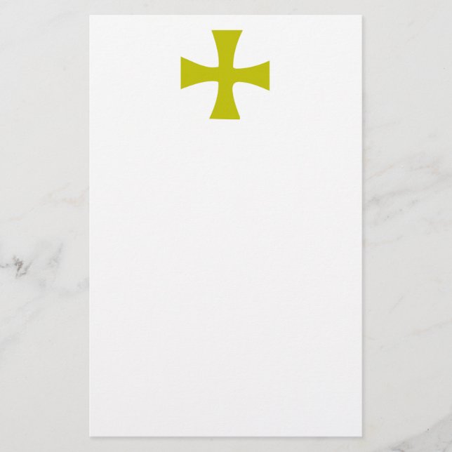 Gold Coloured Byzantine Cross Stationery (Front)