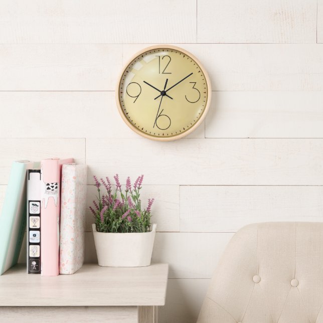 Gold Coloured Clock Face with Large Numerals  (Reading Room)