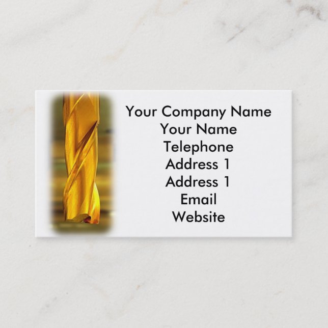 Gold Coloured Drill Bit Business Card (Front)
