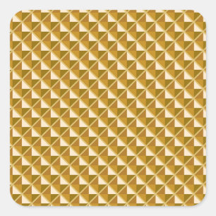 Gold coloured, metallic look, studded grid square sticker