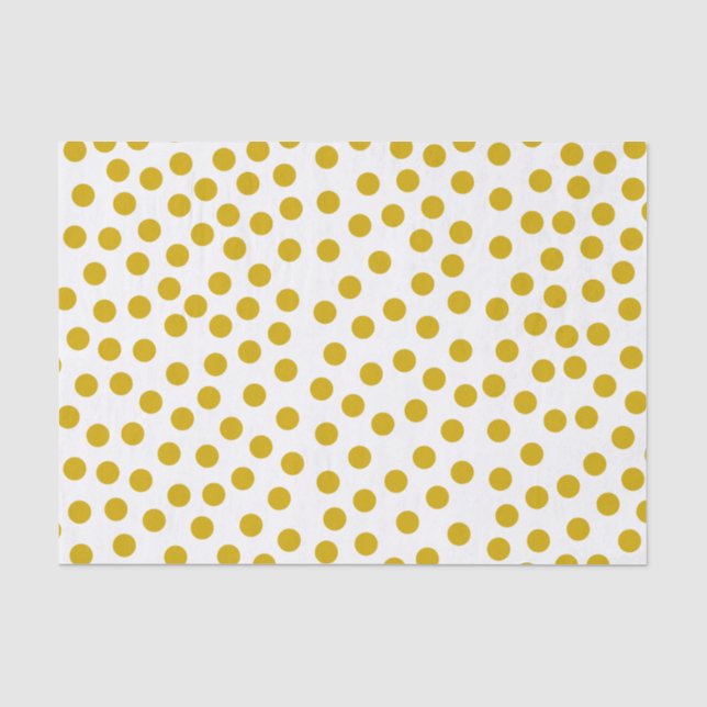 Gold Coloured Polka Dots Tissue Paper (Front)