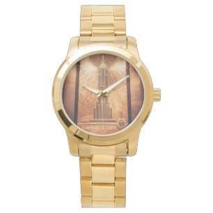 Gold-coloured Watch with Empire State Emblem